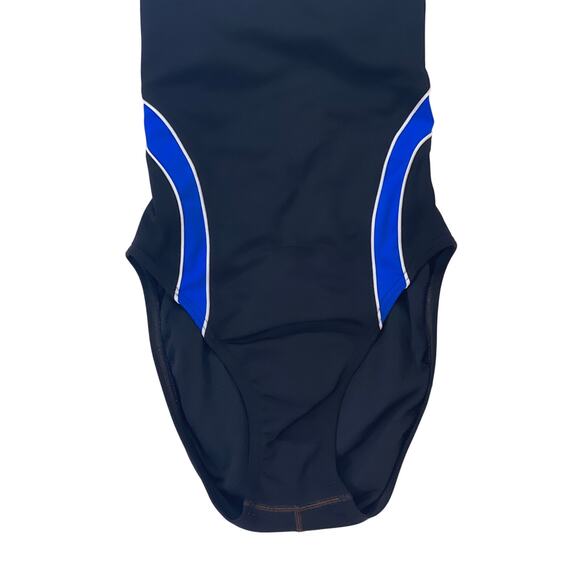 Speedo Womens‎ One Piece Swimsuit 6/32 Black Racerback Training Embroidered Logo - Picture 2 of 8
